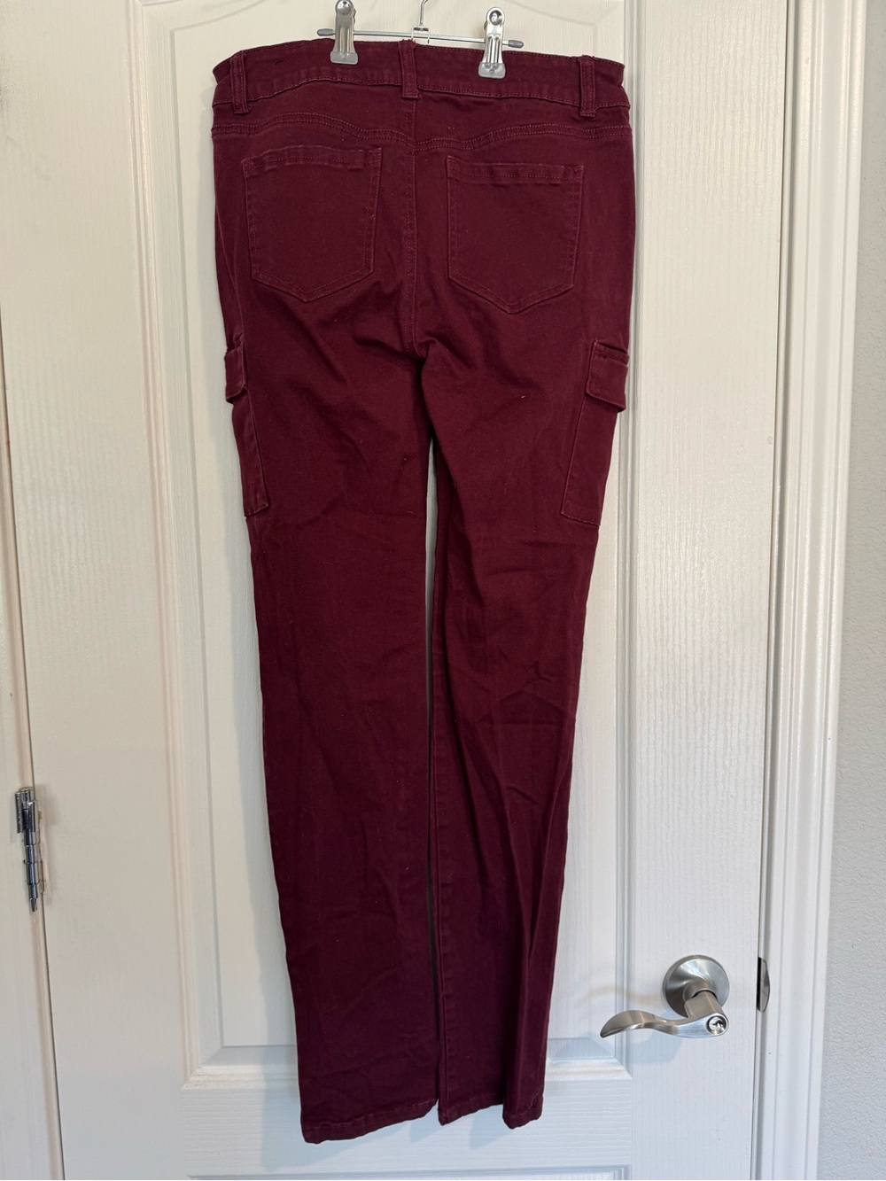 Wax Jean Burgundy Premium Skinny Twill Cargo Pants Size 9 - Picture 2 of 5
